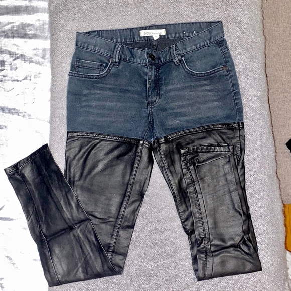 BCBGeneration Denim - BCBG Leather Denim Jeans